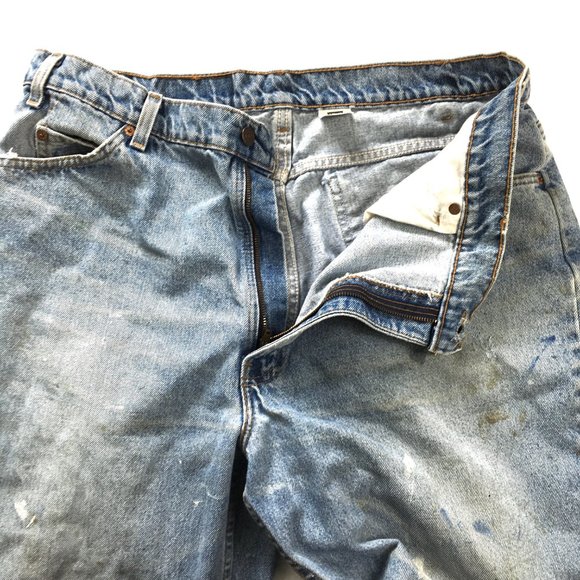 Levi's 560 Orange TabThrashed Distressed Work Jeans W40 VTG 90’s - Picture 5 of 15